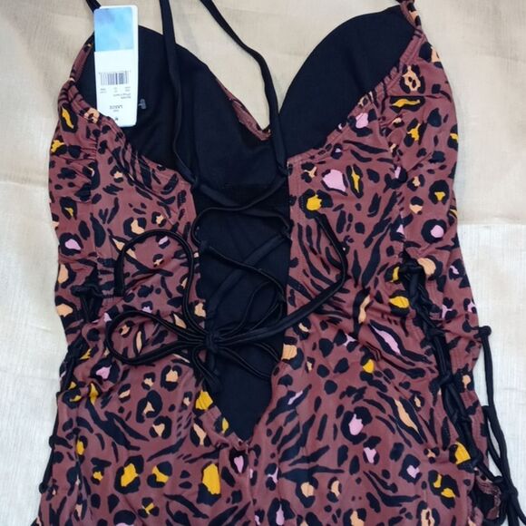 NWT Slimming Control Side-Tie Lace-Up 1 Piece Swimsuit - Picture 5 of 7